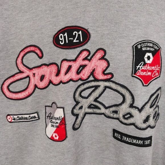 Vintage Southpole Sweatshirt Hoodie Mens Size 2XL Gray Streetwear Embroidered - Picture 2 of 5